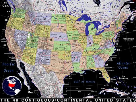 an image of the map of continental United States